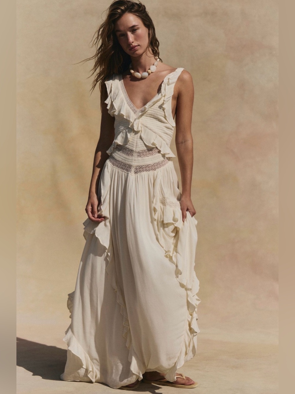 Free People Marsai Maxi Dress 🤍 XS Ivory